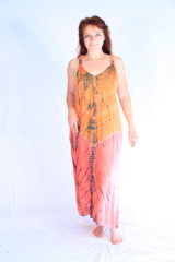 Tie-Dye Maxi Dress 'Andromeda' - Orange & Black