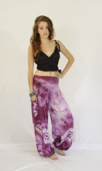 Tie Dye Long Ruched Pants Bianca Magenta