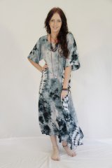 Tie Dye Long Short Sleeve Dress Sophie Teal