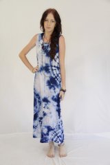 Tie Dye Long Sleeveless Dress Angie Blue