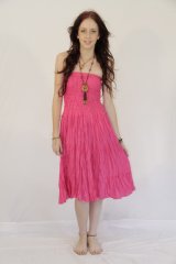Coloured layered Dress Kelsi HotPink