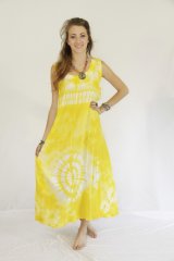 Tie Dye Long Sleeveless Dress Angie Yellow