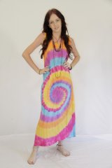 Tie Dye Long Sleeveless Dress Angie Twirl