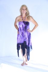 Tie-Dye Midi Dress 'Hera' - Bright Violet