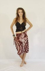 Tie Dye Mini Ruching Brandy Brown