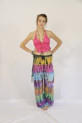 Tie Dye Long Ruched Pants Bianca Rainbow