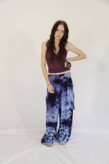 Tie Dye Long Ruched Pants Bianca Blue