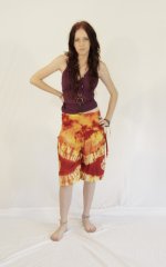 Tie Dye Mini Ruching Brandy Orange Gold