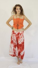 Tie Dye Tie Groovy Pants Sky Orange Red