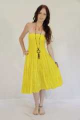 Coloured Layered Dress Kelsi Yellow