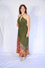 Tie-Dye Maxi Dress 'Pandora' - Green