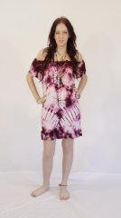 Tie Dye Mini Strap Kathy Dress Dark Magenta